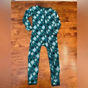 Teal Kickee starburst bamboo pajama sleeper size 4t Christmas ornaments